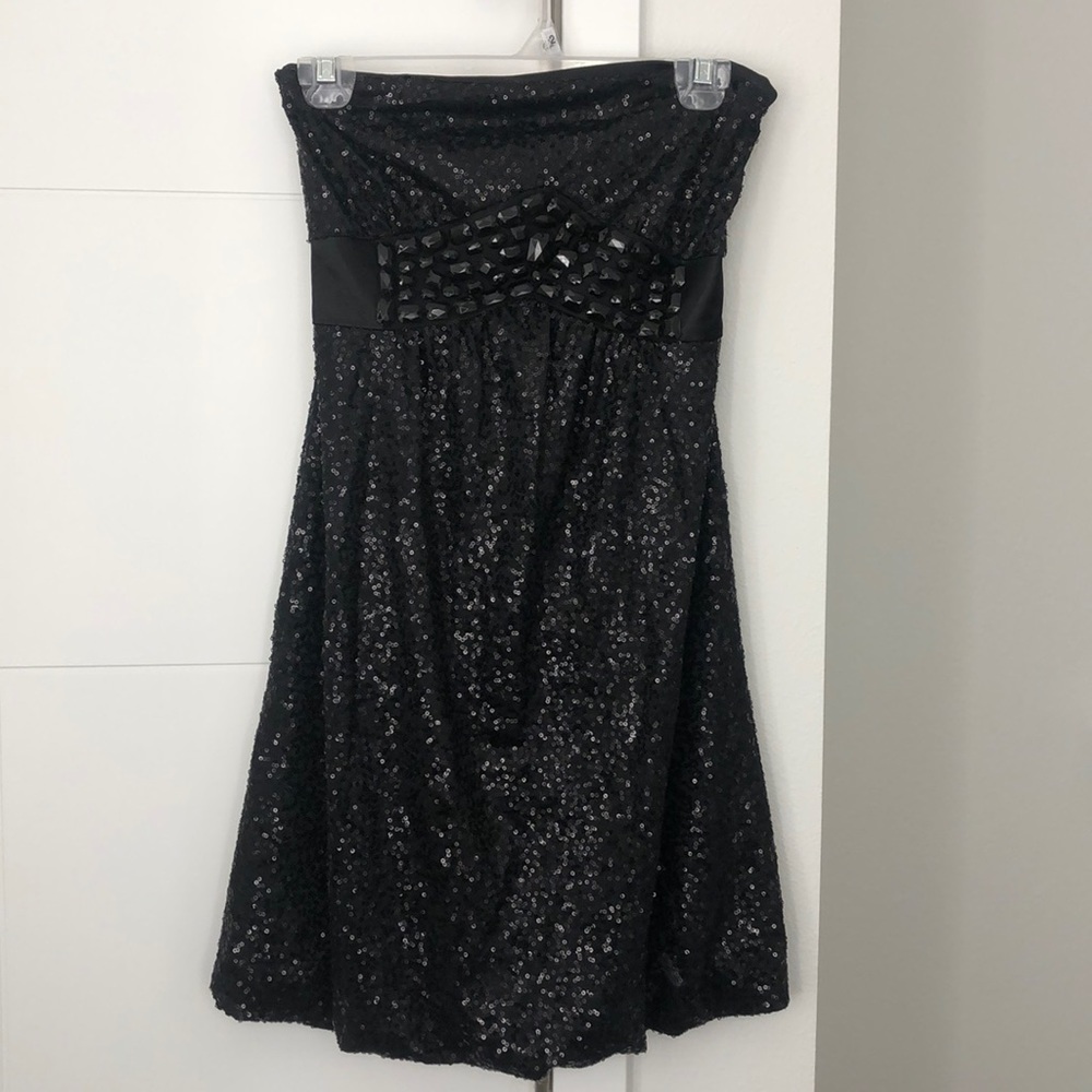 Cache Sequin Strapless Dress - image 1